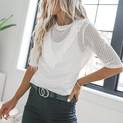 [TEST] Lucy Spot Mesh Top