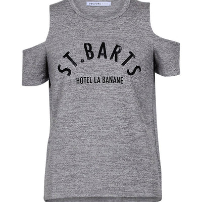 [TEST] Kids Cold Shoulder Text Tee