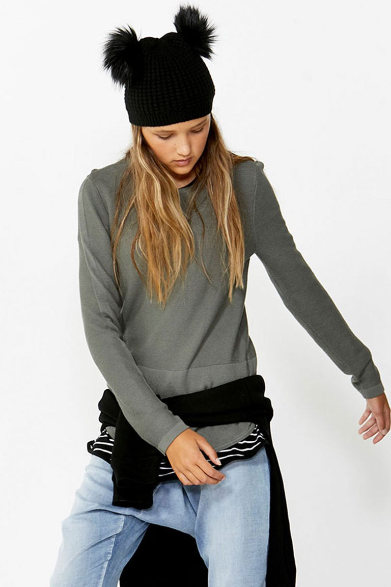 [TEST] Girls Curved Hem Jumper