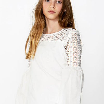 [TEST] Kids Lace Flared Sleeve Top