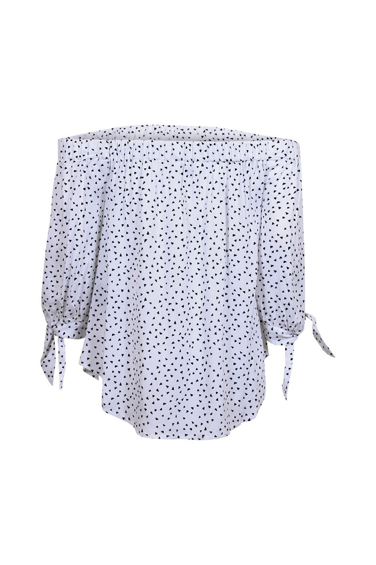 [TEST] Kids Printed Off Shoulder Top