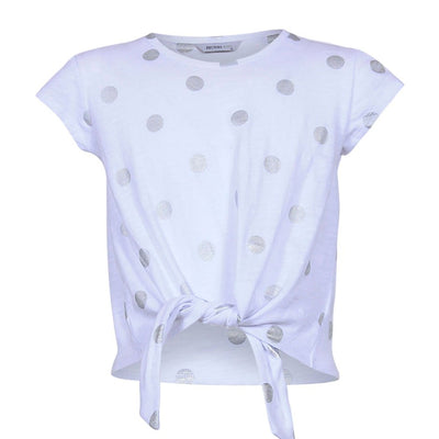 [TEST] Kids S/S Tie Front Spot Top