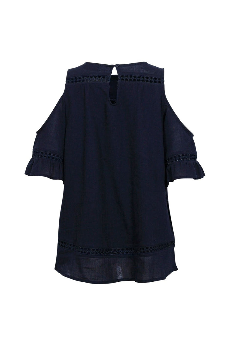 [TEST] Kids Lace Cold Shoulder Top