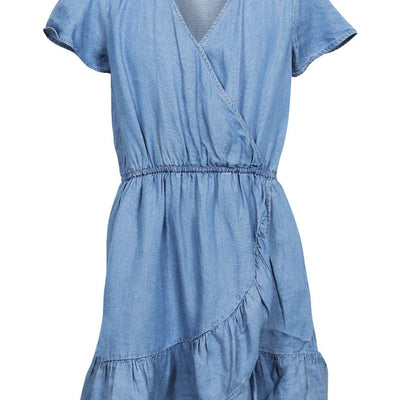 [TEST] Kids Chambray Wrap Dress