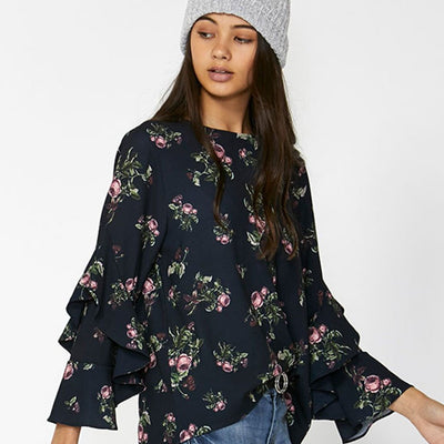 [TEST] Kids Printed Ruffle Blouse