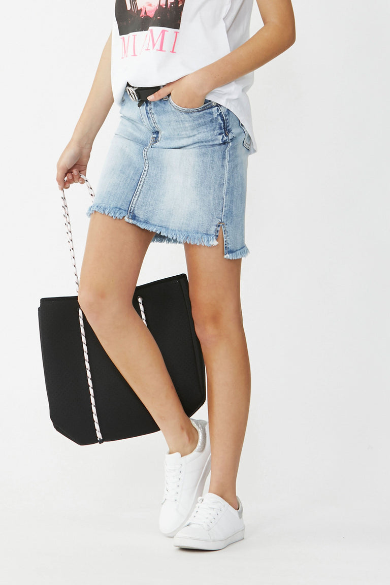 [TEST] Girls Denim Stepped Hem Skirt