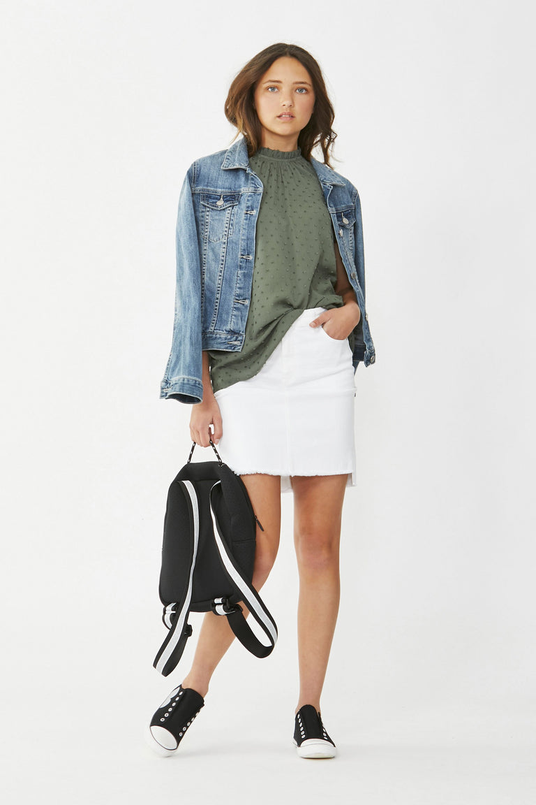 [TEST] Girls Denim Stepped Hem Skirt
