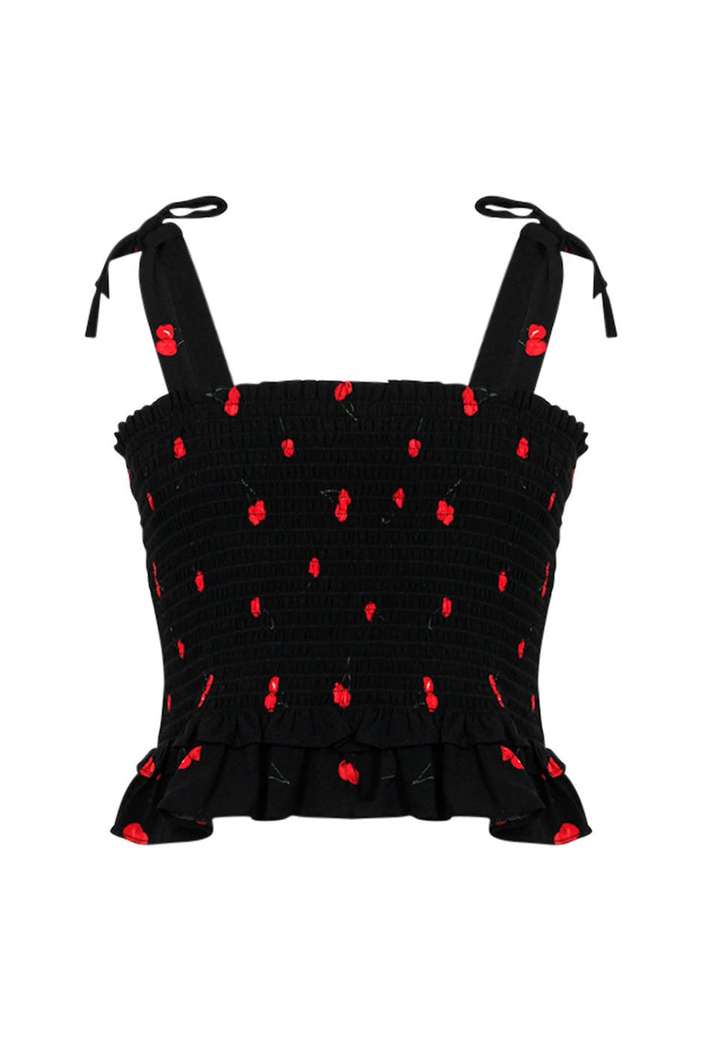 [TEST] Kids Strap Shirred Crop Top