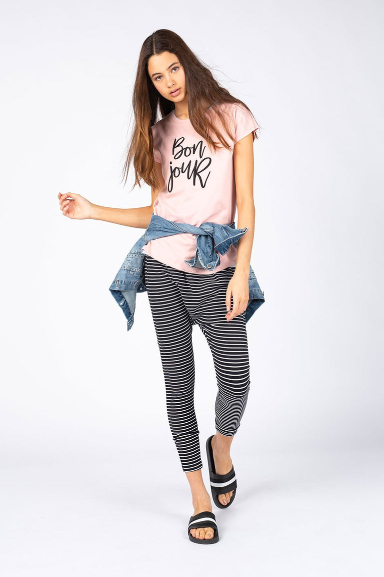 [TEST] Kids Bonjour Embroidered Tee