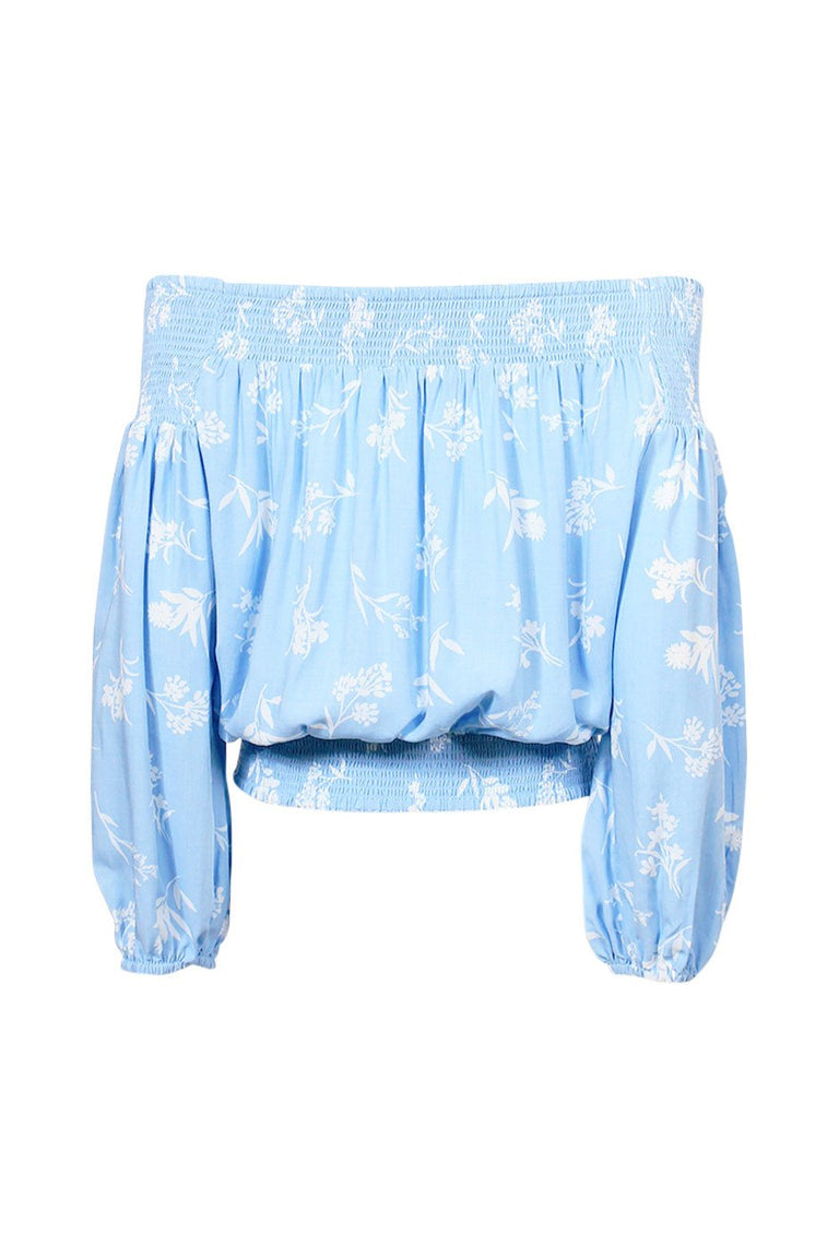 [TEST] Kids Print Off Shoulder  Top