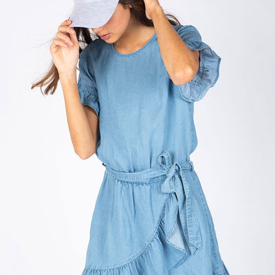 [TEST] Kids Chambray Wrap Tie Dress
