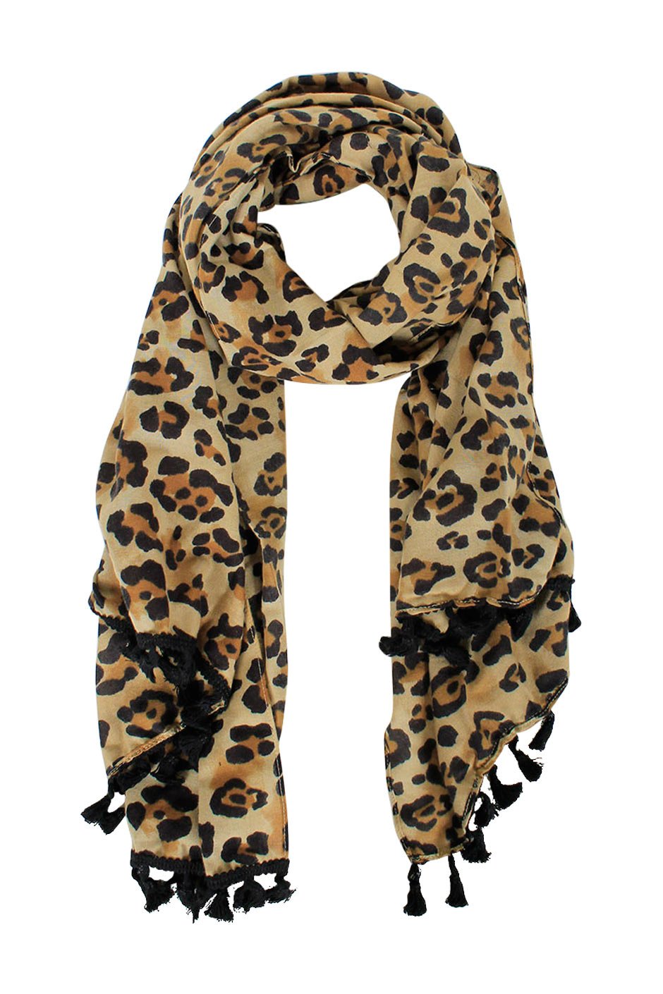 [TEST] Kids Leopard Pom Pom Scarf
