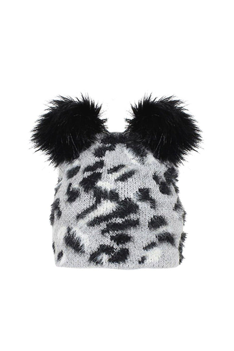 [TEST] Kids Cheetah Double Pom Beanie