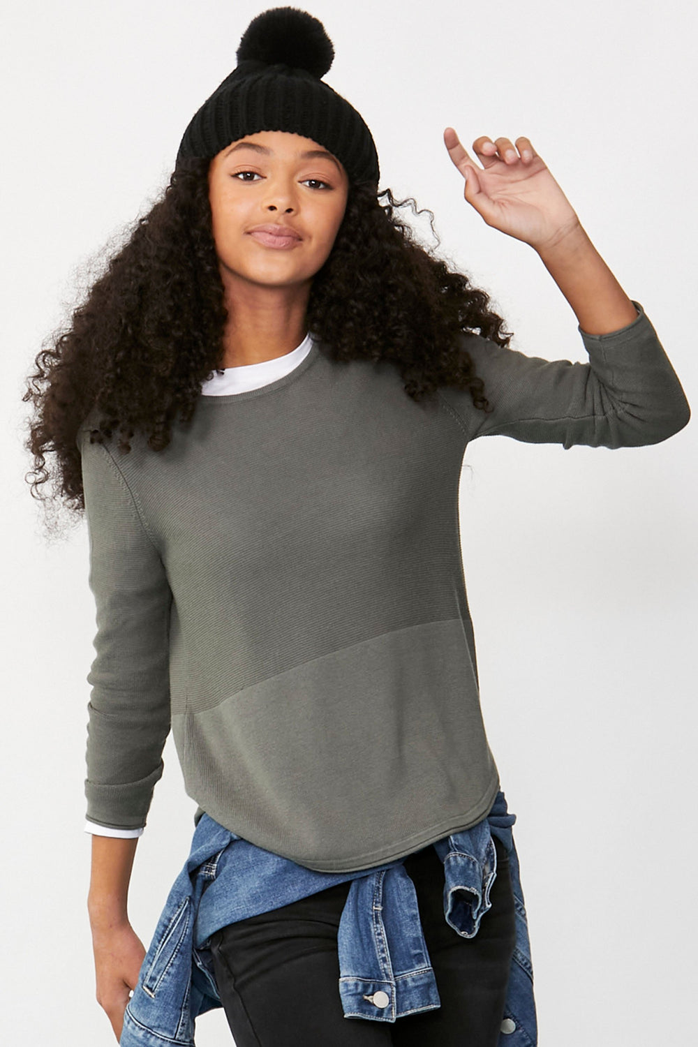 [TEST] Girls Lily Curved Hem Jumper