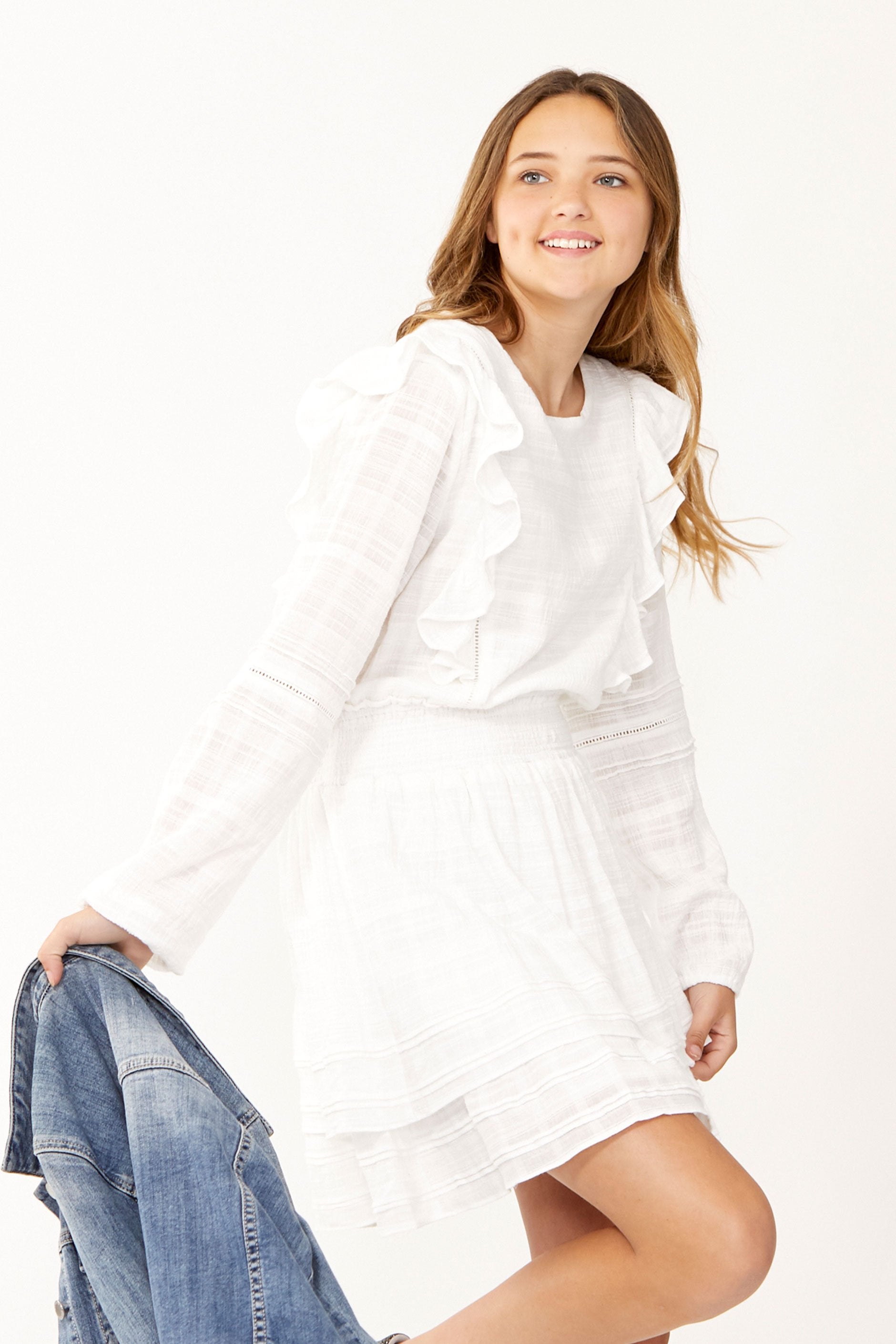[TEST] Kids Karla Ruffle Trim Dress