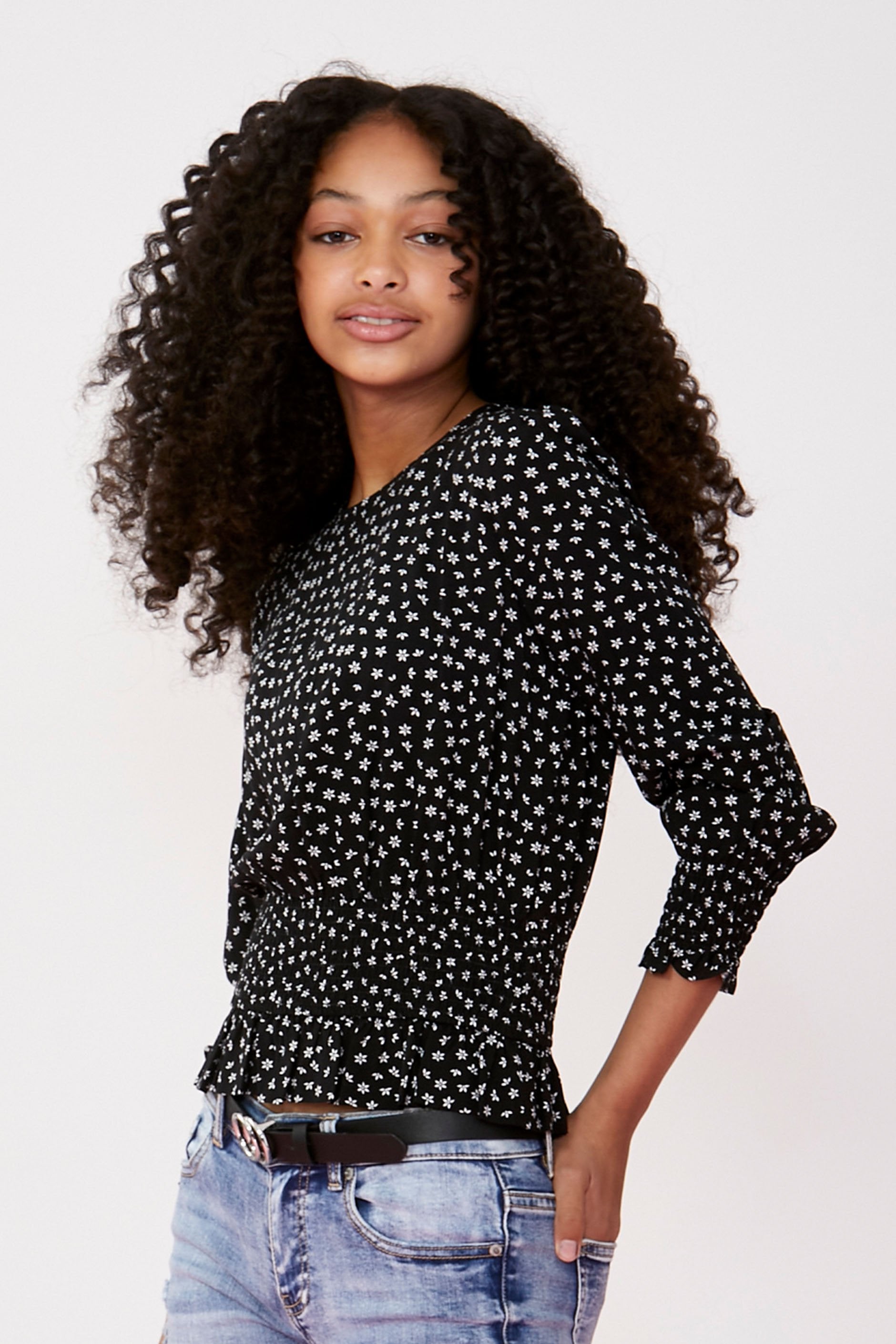 [TEST] Kids Stephy Shirred Waist Top