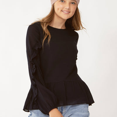 [TEST] Kids Melissa Ruffle Sleeve Top