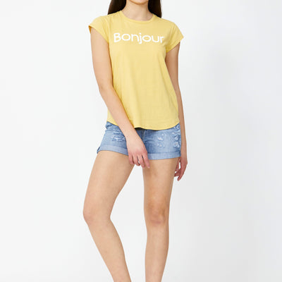 [TEST] Girls Bonjour Print Tee