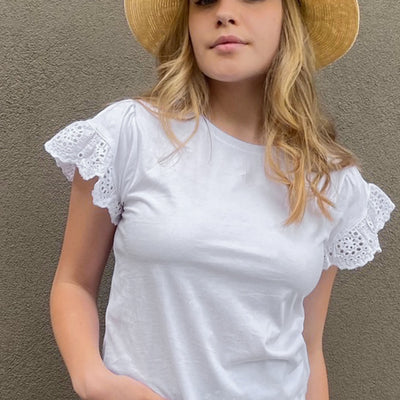 [TEST] Kids Ebony Lace Sleeve Tee