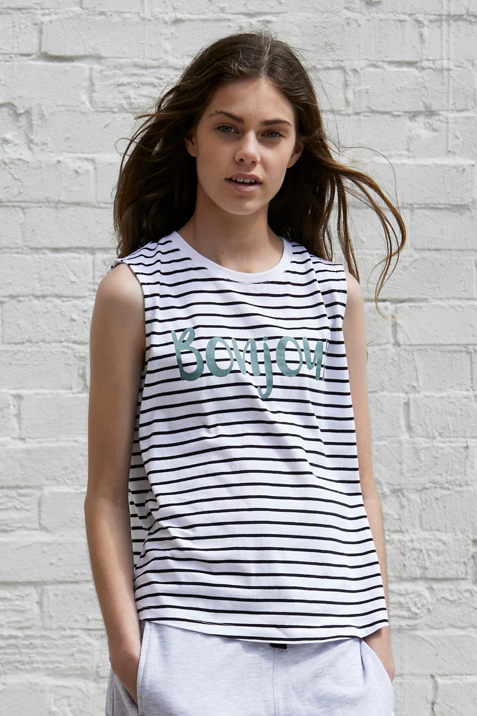 [TEST] Kids Bonjour Stripe Tank