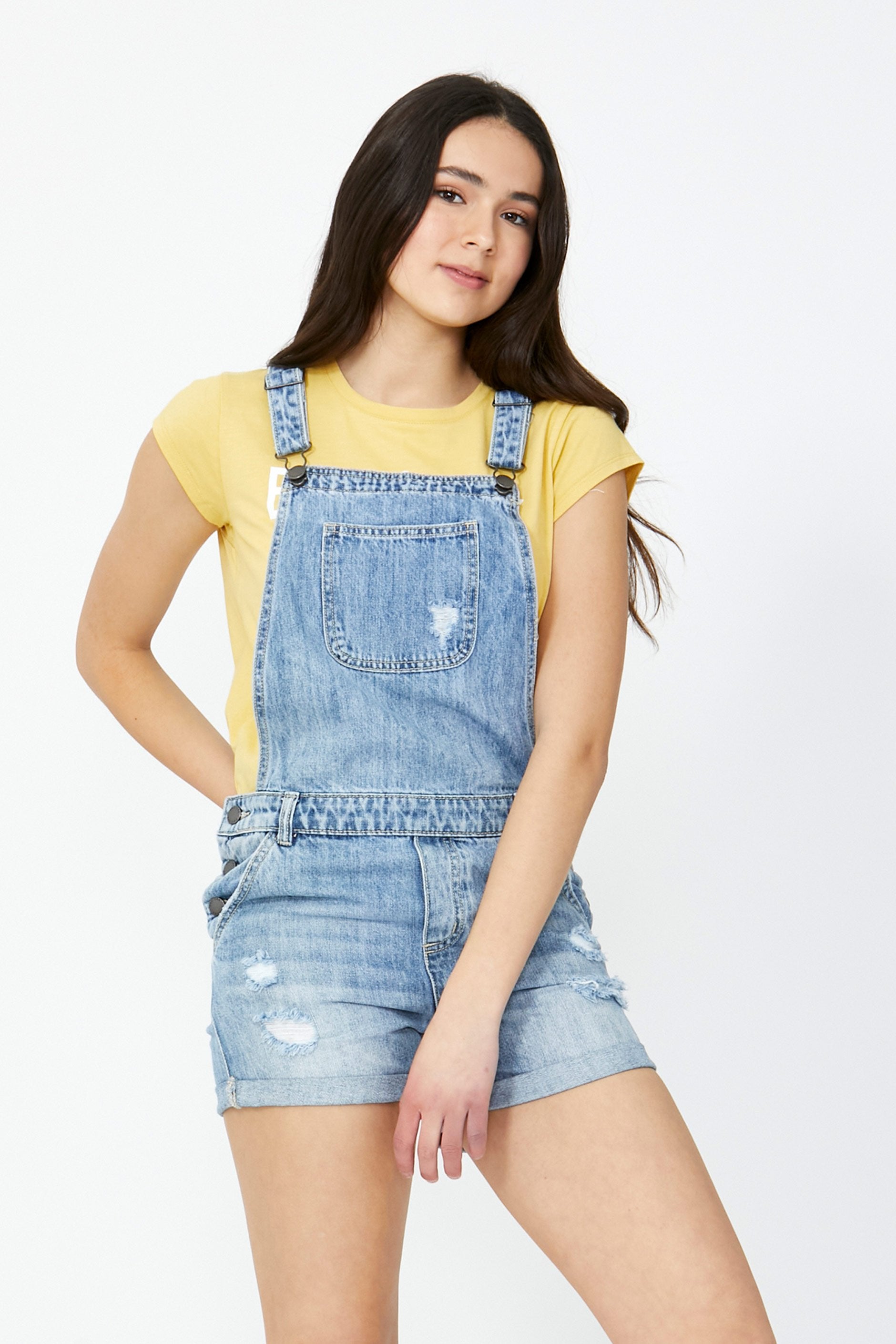 [TEST] Girls Denim Short Overalls