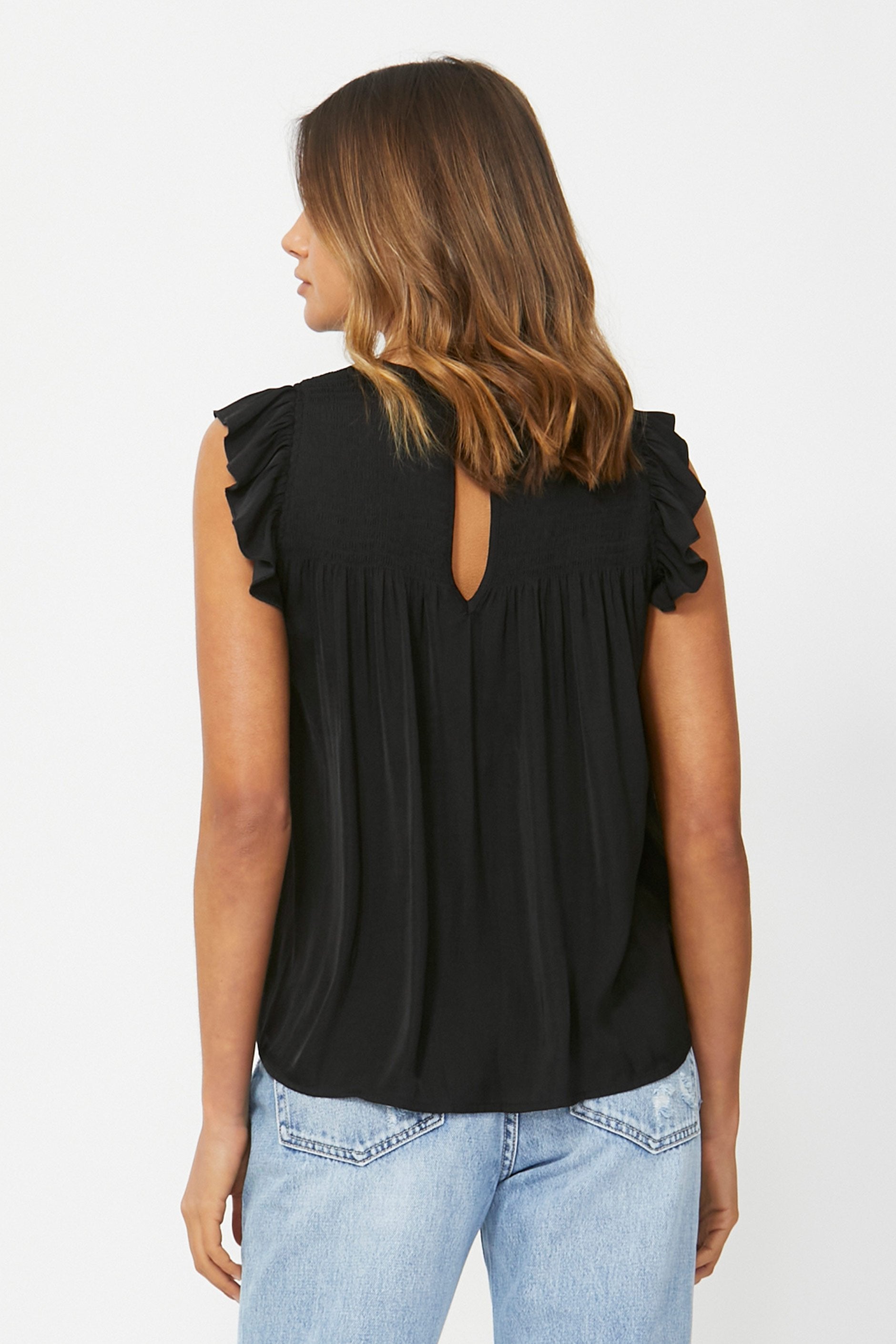[TEST] Elise Shirred Ruffle Top