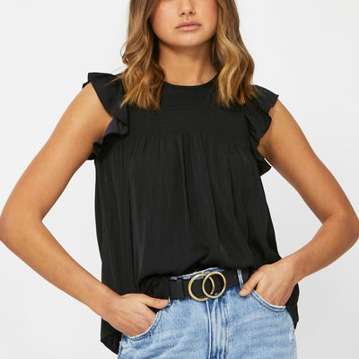 [TEST] Elise Shirred Ruffle Top